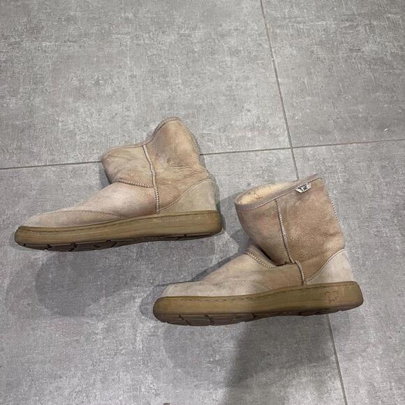 Shoes - Vintage German Cream Suede Ankle Boots